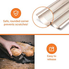 French Bread Kit - Baguette Pan for Baking, Silicone Baking Mat, Dough Cutter and Scraper, Bread Lame Cutter, & Bakers Couche Proofing Cloth - Nonstick Bread Pans for Homemade Bread Gift Set