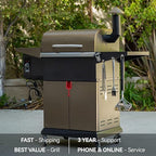 Z GRILLS 8-in-1 Outdoor BBQ Grill with PID 2.1 Controller, Wood Pellet Smoker, Auto Temperature Control, Huge Storage Cabinet Side Shelf with Tool Hooks, 572 sq in Cooking Area for Camping Party