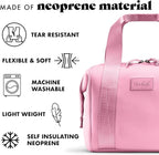 Fit & Fresh Remi Neoprene Lunch Bag For Women - Meal Prep Kit with Containers & XL Ice Pack, Self Insulating Neoprene-like Material, Machine Washable Lunch Bag, Tear-Resistant, Stain-Resistant, Pink