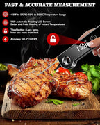 2025 Meat Thermometer Digital, ±0.5°F Accuracy Instant Read Thermometer180° Rotating Display, Calibratable and Auto Off, IP67 Waterproof Food Thermometer for Cooking,Grill,Oil Deep Fry, Brewing,Candy