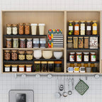 Stackable Expandable Metal Shelf Organizer - Adjustable Wire Storage Rack with Holes for Kitchen, Bathroom, Cabinet, Office - Space Saving, Durable & Sturdy Design（2PACKS/Medium/Black