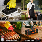 33PCS Griddle Accessories Kit, Flat Top Grill Accessories Set for Blackstone and Camp Chef, Stainless Steel Grill Spatula Set with Enlarged Spatulas, Basting Cover, Burger Press for Outdoor Barbecue