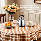 Whistling Stovetop Tea Kettle,Food Grade 316 Stainless Steel,Hot Water Fast to Boil,Stovetop Kettle with Ergonomic Handle,5.3 Quart Capacity