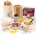 Personalized Sourdough Starter Kit with Personalized Sourdough Starter Jar, Round and Oval Banneton Bread Proofing Basket Set, Sourdough Baking Tools, Bread Making Supplies Gift for Bakers all