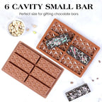 2 Pcs Chocolate Bar Mold Deep Dubai Stuffed Silicone Molds for Filling Knafeh Pistachio Chocolate Bar and Wax Melts Rectangle Thick Candy Bar Molds Break Apart (Pyramid)