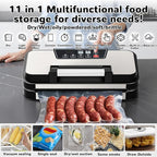 95Kpa Powerful Vacuum Sealer Machine, 11-in-1 Automatic Food Sealer with Double Seal, Built-in Cutter & Bag Storage, for Dry Moist Food Preservation, Extend Freshness 8X Longer