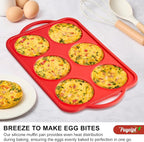 2 Pack 4 Inch Silicone Egg Molds for Breakfast Sandwiches with Metal Frames, Jumbo Size Muffin Top Pans, Silicone Egg Bite Baking Trays, BPA Free & Non-Stick