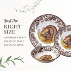 Spode Woodland 3-Piece Thanksgiving Dinnerware Set - Porcelain Plates & Bowl, Fall Dinnerware Collection - Microwave & Dishwasher Safe - Elegant Autumn Tableware