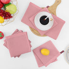 Homaxy 100% Cotton Waffle Weave Kitchen Dish Cloths, Ultra Soft Absorbent Quick Drying Dish Towels, 12 x 12 Inches, 6-Pack, Dried Rose