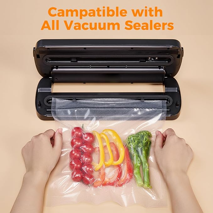 Wevac Vacuum Sealer Bags 11x16' Rolls 6 pack for Food Saver, Seal a Meal, Weston. Commercial Grade, BPA Free, Heavy Duty, Great for vac storage, Meal Prep or Sous Vide