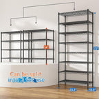 8 Tier Wire Shelving Rack Storage Shelves Loads1200LBS,Adjustable Metal Shelving Rack and Metal Shelves Pantry Shelves Commercial Wire Shelf for Closet Kitchen Office 72H X 13.8D X 23.6W