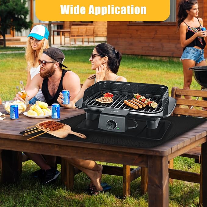 16" x 20" Rectangular Grill Mat, Fire Pit Mat Fireproof Under Grill Mat Oil-Proof Waterproof BBQ Pad for Outdoor Grill Accessories, Heat Resistant Protective Deck and Patio Mat Fire Resistant Pad