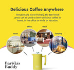 Yellow French Press Coffee Maker - Colorful, Retro And Stylish Insulated Coffee Brewer - Large Size Brews 4 Cups