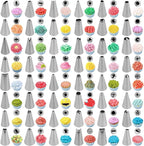 207 Pcs Cake Decorating supplies Kit for Beginners Cake Turntable-100+ Piping Bags-Russian Piping Tips-Icing Spatula Cake Decorating Tools