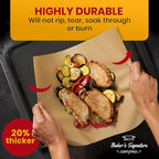 [220 Sheets] Full Sheet Pan 16 x 24 Inch Parchment Paper Baking Sheets by Baker’s Signature | Precut Silicone Coated & Unbleached – Will Not Curl or Burn – Non-Toxic & Comes in Convenient Packaging