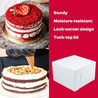 14x14x6 White Cake box, Premium Bakery Boxes, One piece, Perfect for packaging and selling cakes, donuts, cookies, and muffins, Pack of 50