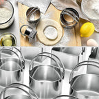 Stainless Steel Biscuit Cutter Set Pastry Scraper and Dough Blender Sturdy & Long-Lasting with Ergonomic Rubber Grip Professional Baking Dough Tools, Gift Package 4 Pcs/Set