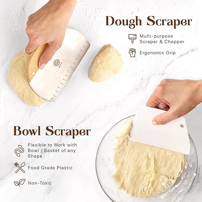 Sourdough Starter Kit with Dutch Oven and Scale - Complete Sourdough Kit with Proofing Baskets, 34oz Jar, Slings, and Other Premium Bread Making Tools - Perfect Baking Gifts for Women, Men, and Bakers