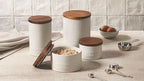 Le Creuset Signature Salt Cellar and Storage Canister with Wood Lid, 26 oz., Marseille