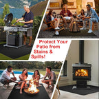 Under Grill Mats for Outdoor Grill – 60 x 40 Inch Fireproof Deck & Patio Protector, Heat Resistant BBQ Mat, Waterproof & Oil-Proof for Gas, Charcoal Grill, Smoker, Fire Pit
