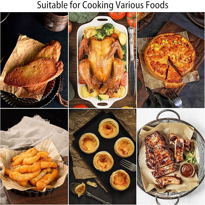 200Pcs Air Fryer Disposable Paper Liner, Round Non-Stick Air Fryer Liners Parchment Paper for Baking Roasting Roasting Microwave Oven (6.3 inch)