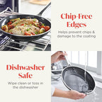 Orfeo 8” Nonstick Frying Pan Skillet, Made in Italy, Diamond Ceramic PFAS-Free Cookware, Induction Ready, Scratch Resistant, Laser-Fused Surface for Durability, Dishwasher Safe, Black