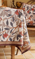 patdrea Designer Vintage Long Tablecloth for Rectangle Table,Linen Pomegranates Leaves Pattern Tablecloths,Decor Table Cover for Kitchen Dining Christmas,Party,Thanksgiving,63"x102"-Tehran a