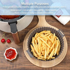 Silicone Liners, Pot 2 Pcs Reusable Non-Stick Air Fryer Basket Bowl Fit 3-5QT Baking Replacement of Flammable Parchment Paper(Round, 6.5 Inch)