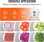 VEVOR Electric Vegetable Slicer, 0-0.5"/0-12mm Thickness Adjustable Commercial Slicer Machine, Convertible to Manual, Stainless Steel Food Cutter Slicing Machine, Large Feed Port for Potato, Tomato