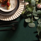 Gee Di Moda Rectangle Tablecloth - 90 x 132 Inch Hunter Green Table Cloth for 6 Foot Table with Floor-Length Drop - Heavy Duty Washable Fabric - 6 Ft Buffet Table, Holiday Party, Wedding & Baby Shower