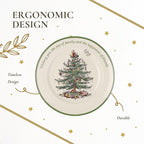 Spode Christmas Tree Sentiment Plate, 10.5-Inch Porcelain Dinner & Appetizer Dish, Holiday-Themed Serving Plate, Microwave & Dishwasher Safe, Festive Collectible Seasonal Dining