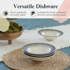 Portmeirion Potter's Mist Oatmeal Bowl (Set of 4) - Ideal for Porridge, Soup, Desserts - Microwave & Dishwasher Safe Earthenware Bowls, Durable Dishware Collection - Made in UK (Grey Mist)