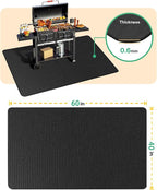 Large 60 x 40 inches Under Grill Mats for Outdoor Grill | Double-Sided Fireproof | Waterproof | Oil-Proof | Easy to Clean | Indoor Fireplace/Fire Pit Mat | Quality BBQ Mat for Deck Patio Lawn