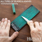 Hutsuls Black Leather Strop with Compound - Get Razor-Sharp Edges with Stropping Kit, Green Honing Compound & Vegetable Tanned Two Sided Leather Strop Knife Sharpener Step-by-Step Guide Included