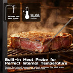 MAISON HUIS Electric Smoker for Outdoors, Built-in Meat Probe & Elevated Stand for Outdoors, BBQ Smoker with 4 Cooking Grates, LED Display Temperature Control, Smoke More with 633 sq in Cooking Area