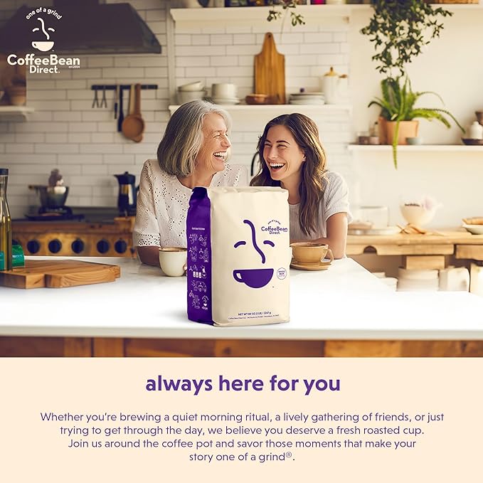 Coffee Bean Direct Organic Fair Trade Sumatra Mandheling, Whole Bean Coffee, Light Roast, 2.5 Pound Bag (Pack of 1)
