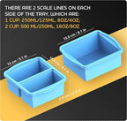 Silicone Freezer Trays with Lids, Set of 2 - with 1cup and 2 cupSilicone Freezer Molds for freezing soups, sauces and individual servings of lasagna, casseroles, dishwasher and microwave safe