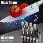 imarku® Knife Set, 15-Pieces HC Stainless Steel Kitchen Knife Set With Built in Knife Sharpener, Razor-Sharp Blade Knife Block Set With Non-Slip Handle, Dishwasher Safe, Best Birthday Gifts