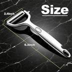 Premium Vegetable Peeler, Y Shaped Super Sharp, Stainless Steel, Bottle Opener, Hanging Hole, Potato Eye Remover, Non-Slip Handle Slicer for Apple Carrot
