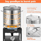 ARC 64-Quart Stainless Steel Seafood Boil Pot with Basket and Two Brown Paper, Crawfish, Crab, Lobster, Shrimp Boil Stock Pot with Strainer, Turkey Fryer, 16 Gallon