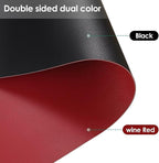Leather Table Cover,1.8mm Thick,12x72 Inch Desk Cover,Dresser Cover Top,Dresser Protector Top,Dresser Cover,End Table Cover.(Black+Wine Red,12x72)