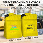DISCOUNT PROMOS 10 Hook and Loop Insulated Lunch Bags Set - Customizable Text, Logo - Polyester, Durable, Vibrant, Reusable - Yellow