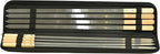 G & F Products BBQ Skewers, 23" x 5/8" Stainless Steel Flat Metal Skewers with Wooden Handles, Heavy-Duty 8-Piece Set with Camouflage Carry Bag for Grilling Meat, Vegetables, and Outdoor Cooking