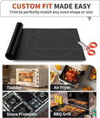 3 Pack Oven Liners for Bottom of Oven, 17x25" Large Heavy Duty Non-Stick Reusable Oven Mat for Electric, Gas, Toaster & Convection Ovens - BPA & PFOA Free, Dishwasher Safe, Kitchen Essentials, Black