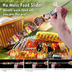 GRILLART Kabob Skewers for Grilling - Metal Skewer for Kabobs with Slider - Flat BBQ Skewer Stainless Steel - 17" Shish Kabob Grill Skewers & Ideal Kabob Sticks for Meat Shrimp Chicken Veggie (10PCS)