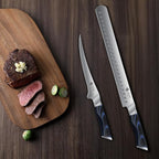 FINTISO Professional BBQ Carving Knife Set, Brisket Slicing and Fillet Knife for Meat Cutting, Japanese High Carbon Steel Slicing Knives with G10 Handle, Full Tang Ultra Sharp Meat Cleaver