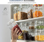 Bormioli Rocco Fido Glass Jars - 50.75 oz Large Airtight Container with Clamp Lids & Rubber Seals, BPA-Free Glass Canisters for Pantry Display, Decorative Kitchen Storage, Events & Weddings (Set of 2)