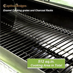 Captiva Designs Charcoal Grill with Offset Smoker, All Metal Steel Made Outdoor Smoker, 512 sq.in Cooking Area, Best Combo for Outdoor Garden Patio and Backyard Cooking