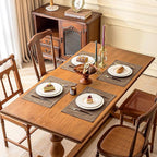 KXN Placemats Set of 8, Dual-Layer Thickened Faux Linen Table Mats, Heat Resistant & Wrinkle-Free, Machine Washable Cloth Place Mats for Kitchen Dining Indoor Outdoor (Burlap)