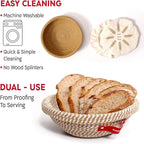 KneadAce Sourdough Starter Kit (PRO 34oz Jar, 2xRound Baskets, Red Bread Lame)